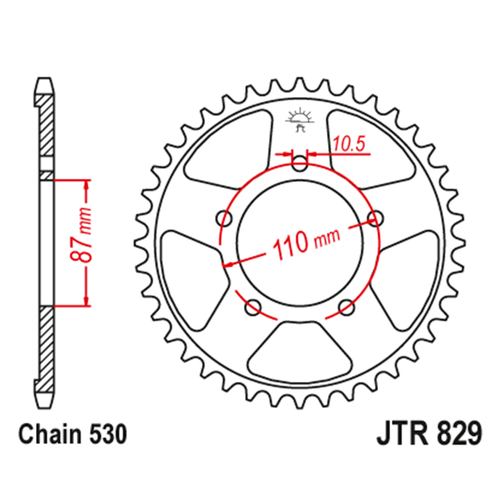 JTR829-47 Zadnji lančanik JT JTR829-47-50-35031 (530) 47 zuba