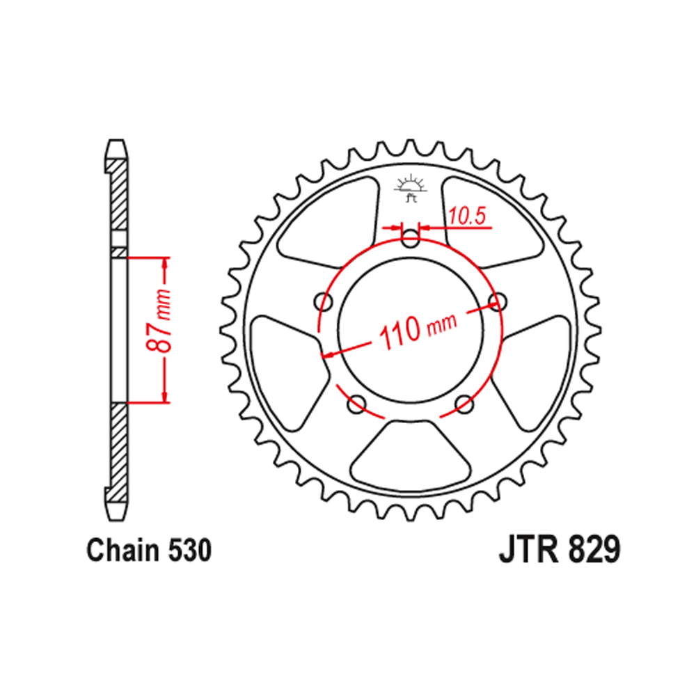 JTR829-48 Zadnji lančanik JT JTR829-48-50-35031 (530) 48 zuba