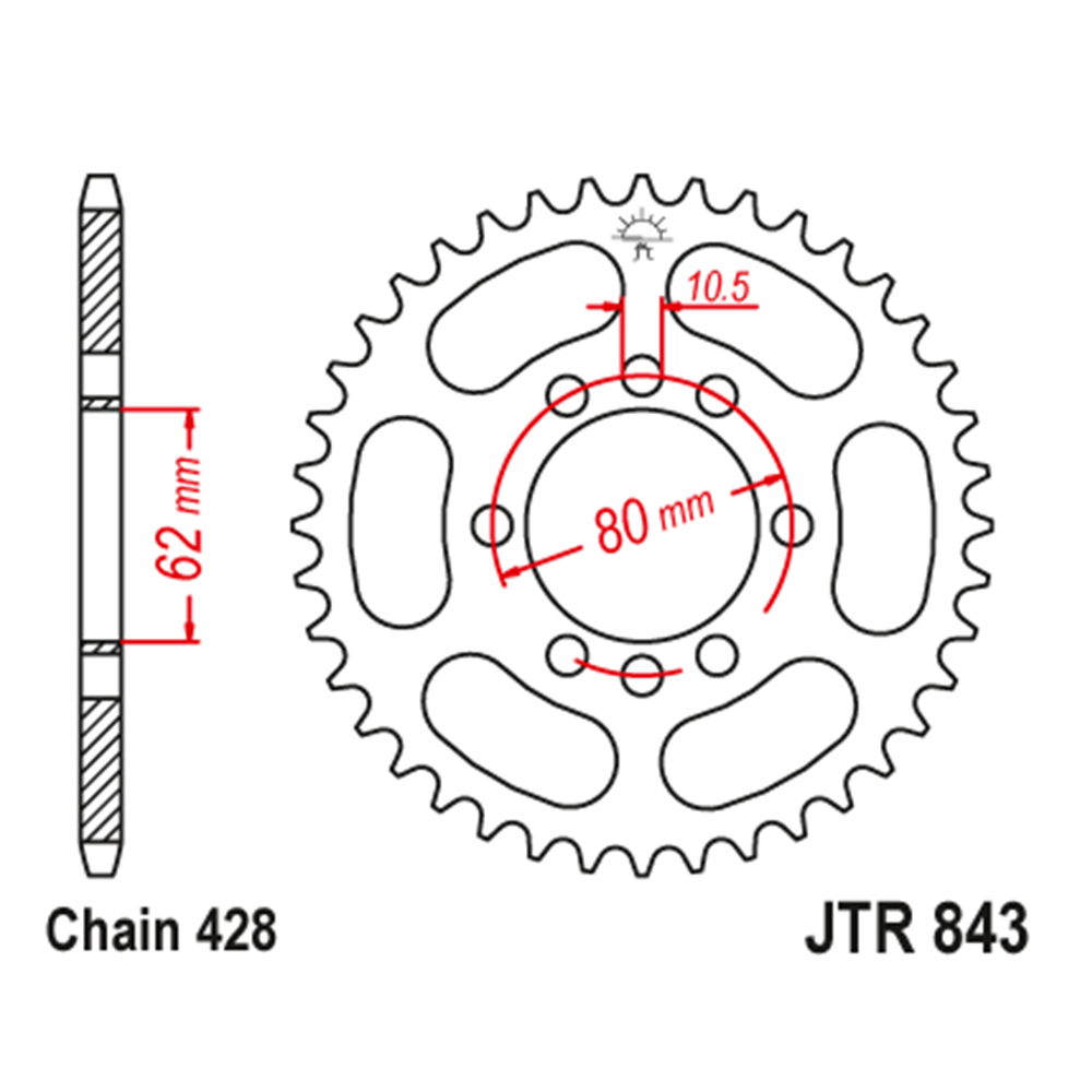 JTR843-48 Zadnji lančanik JT JTR843-48 (428) 48 zuba