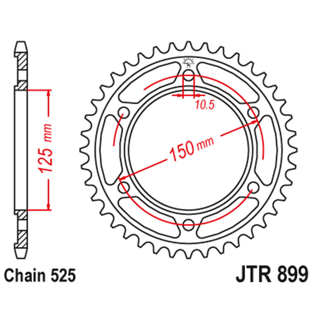 JTR899-42 Zadnji lančanik JT JTR899-42 (525) 42 zuba