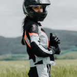 Moto jakna KHAO AIR crno crvena ženska MODEKA