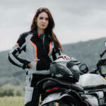 Moto jakna KHAO AIR crno crvena ženska MODEKA