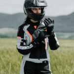 Moto jakna KHAO AIR crno crvena ženska MODEKA
