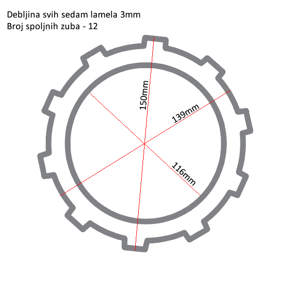 TRW MCC116-7 Lamele set (Honda)
