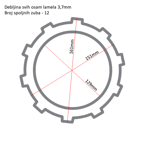 TRW MCC611-8 Lamele set