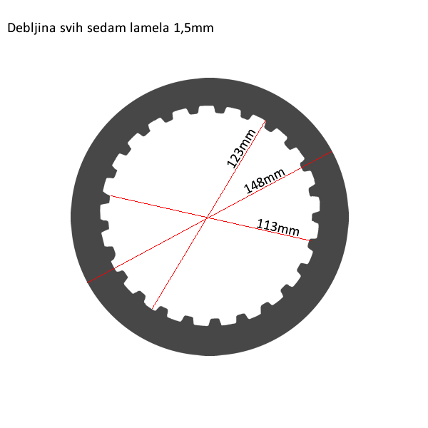 TRW MES351-7 Lamele metalne set