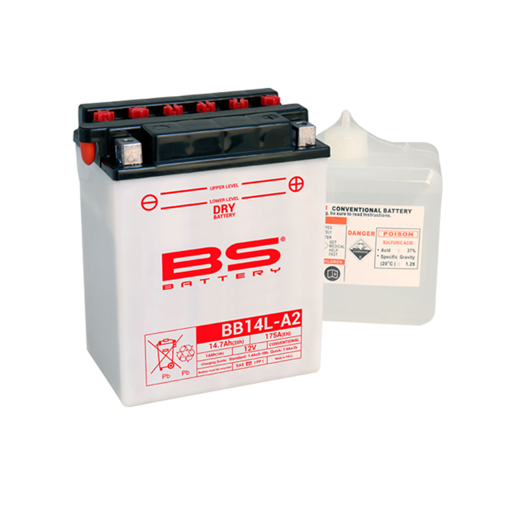 BB14L-A2 BS akumulator BB14L-A2 12V 14Ah 175A sa kiselinom desni plus (134x89x166) - Слика 1