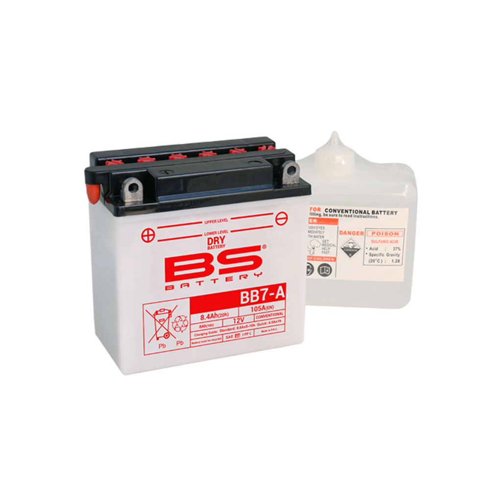 BB7-A BS akumulator BB7-A 12V 8Ah 105A sa kiselinom levi plus (135x75x133) Peda Tek 125/250 - Слика 1