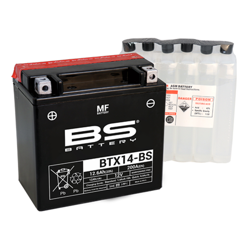 BTX14-BS BS akumulator BTX14-BS 12V 12Ah 200A gel levi plus (150x87x145) - Слика 1