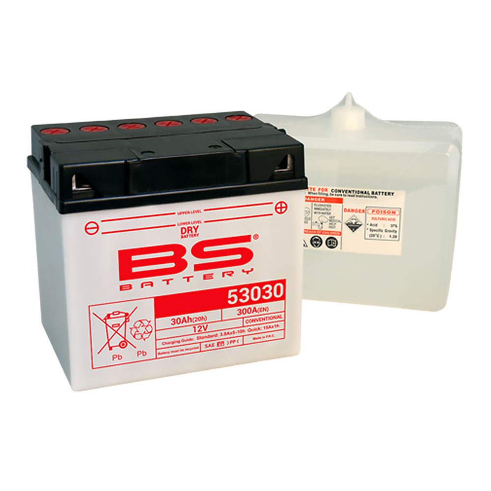 53030 BS akumulator 53030 12V 30Ah 300A sa kiselinom desni plus (186x130x171)