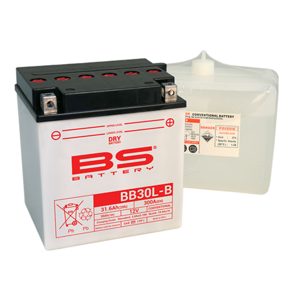 BB30L-B BS akumulator BB30L-B 12V 30Ah 300A sa kiselinom desni plus (165x130x176)
