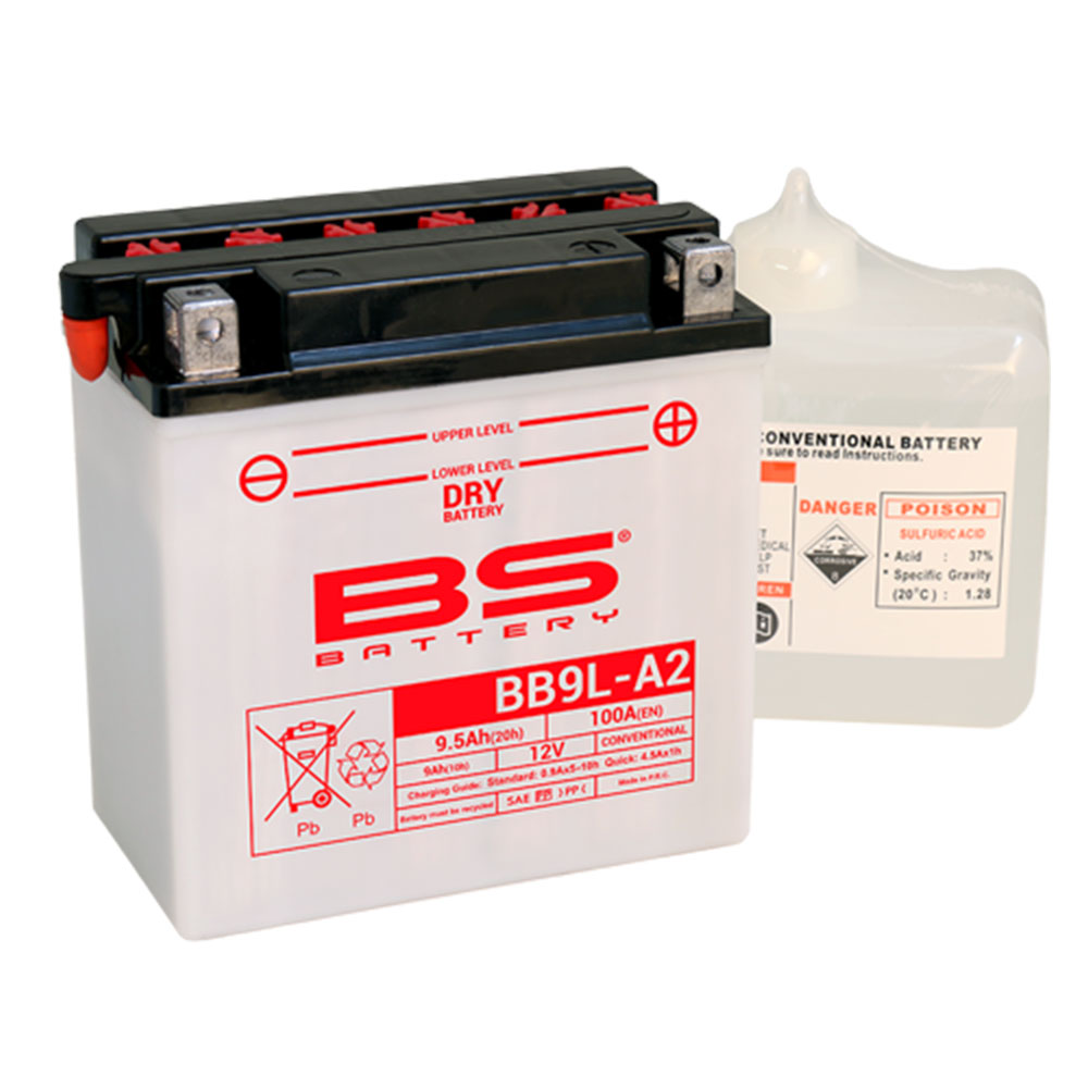 BB9L-A2 BS akumulator BB9L-A2 12V 9Ah 100A sa kiselinom desni plus (135x75x139)