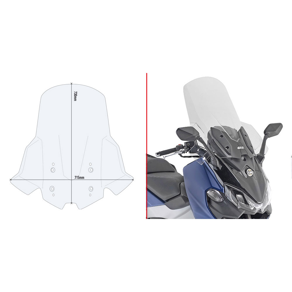 D7060ST GIVI D7060ST vizir providni povišeni SYM Maxsym TL 500 / TL 508 (2020-2025)