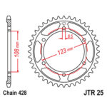 Zadnji lančanik JT JTR25-58 (428) 58 zuba