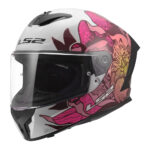 Kaciga za motor LS2 Full Face RAPID III POPPIES II belo roza FF820