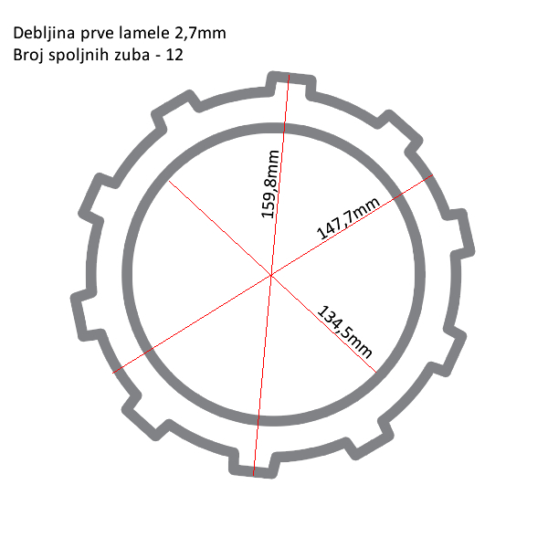 TRW MCC512-8 Lamele za motocikle set