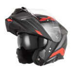 Kaciga za motor NOX Flip Up N967 CONQUER sa naočarima mat crno crvena