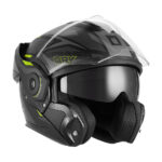 Kaciga za motor NOX PREMIUM SPINNER ARK Flip Up/Back žuto mat crna