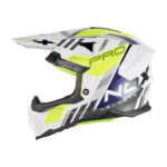 Kaciga za motor NOX Cross N634 STORM žuto plavo bela
