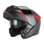 Kaciga za motor NOX Flip Up N968 SHIFT sa naočarima mat crno crvena
