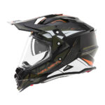 Kaciga za motor NOX Enduro sa vizirom N312 TRACK KHAKI narandžasta