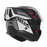 Kaciga za motor NOX PREMIUM SPINNER ARK Flip Up/Back sa naočarima belo crveno crna