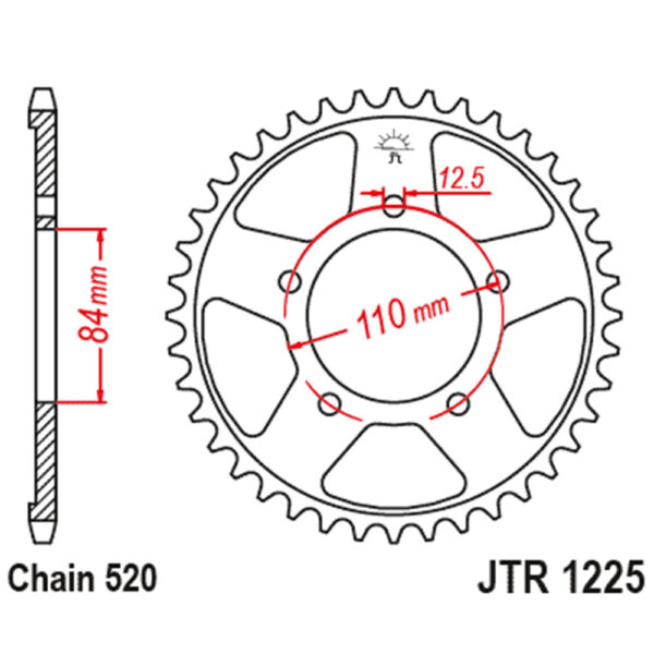 Zadnji lančanik JT JTR1225-40 (520) 40 zuba