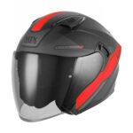 Kaciga za motor NOX Jet N130 EKTO crveno mat crna