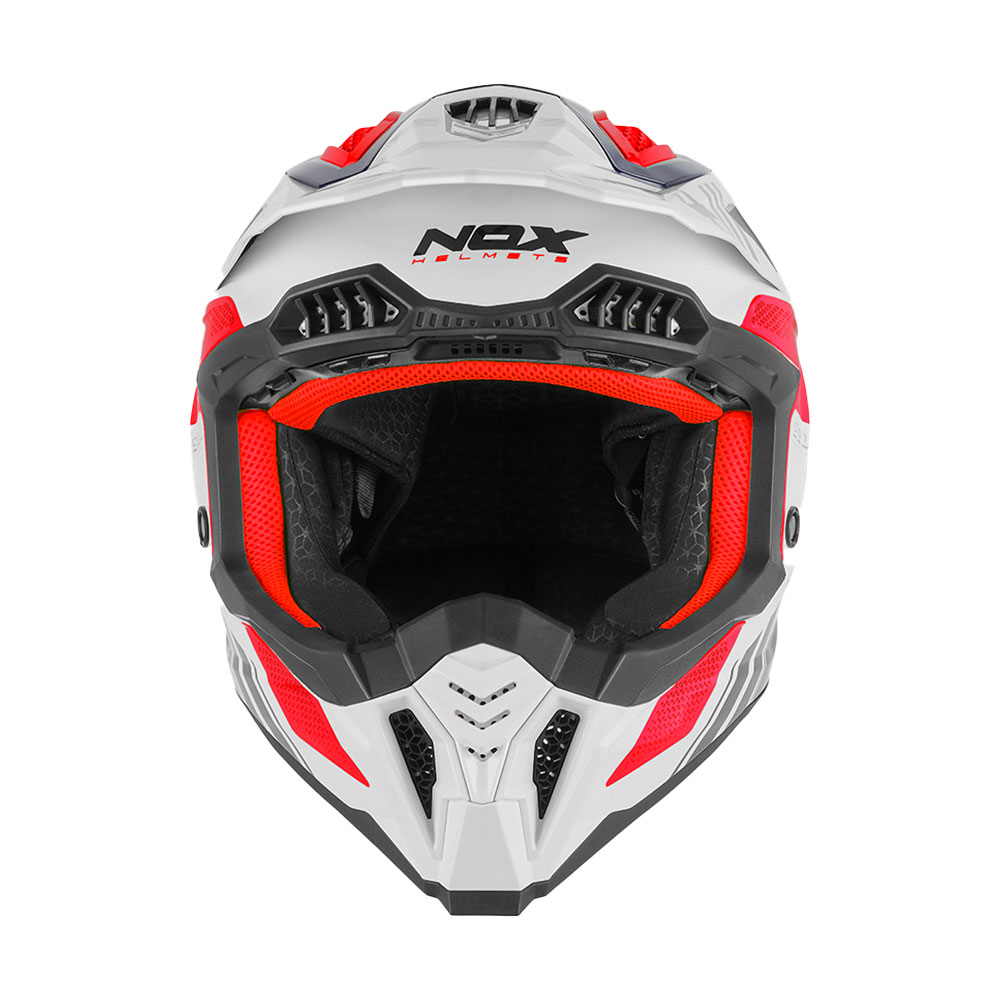 Kaciga za motor NOX Cross N634 STORM crveno plavo bela