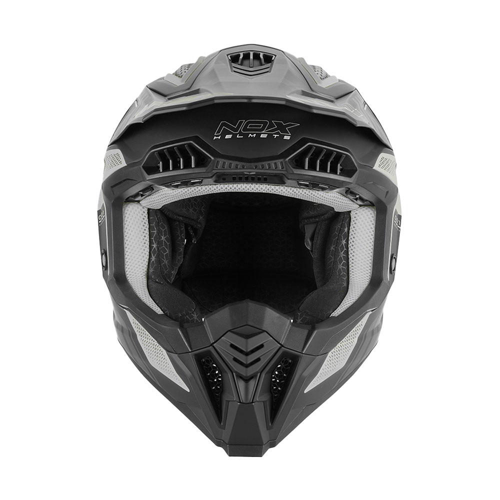 Kaciga za motor NOX Cross N634 STORM srebrno mat crna