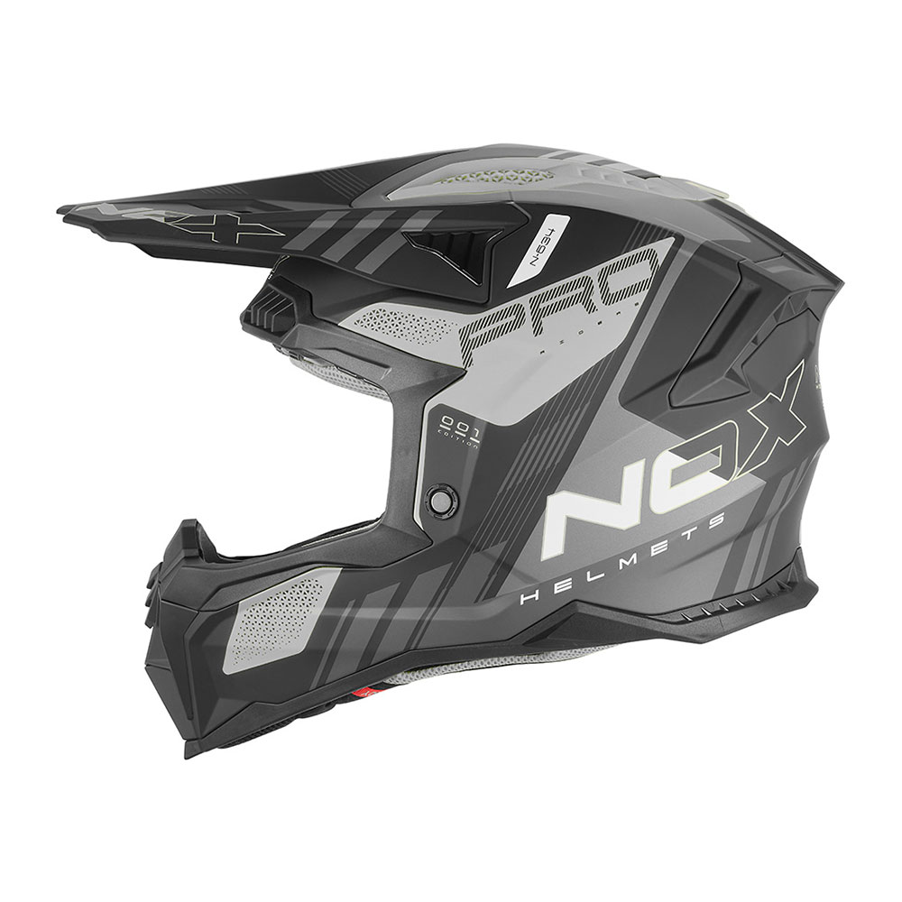Kaciga za motor NOX Cross N634 STORM srebrno mat crna
