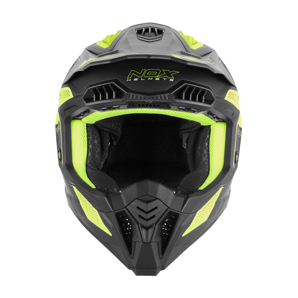 Kaciga za motor NOX Cross N634 STORM žuto mat crna