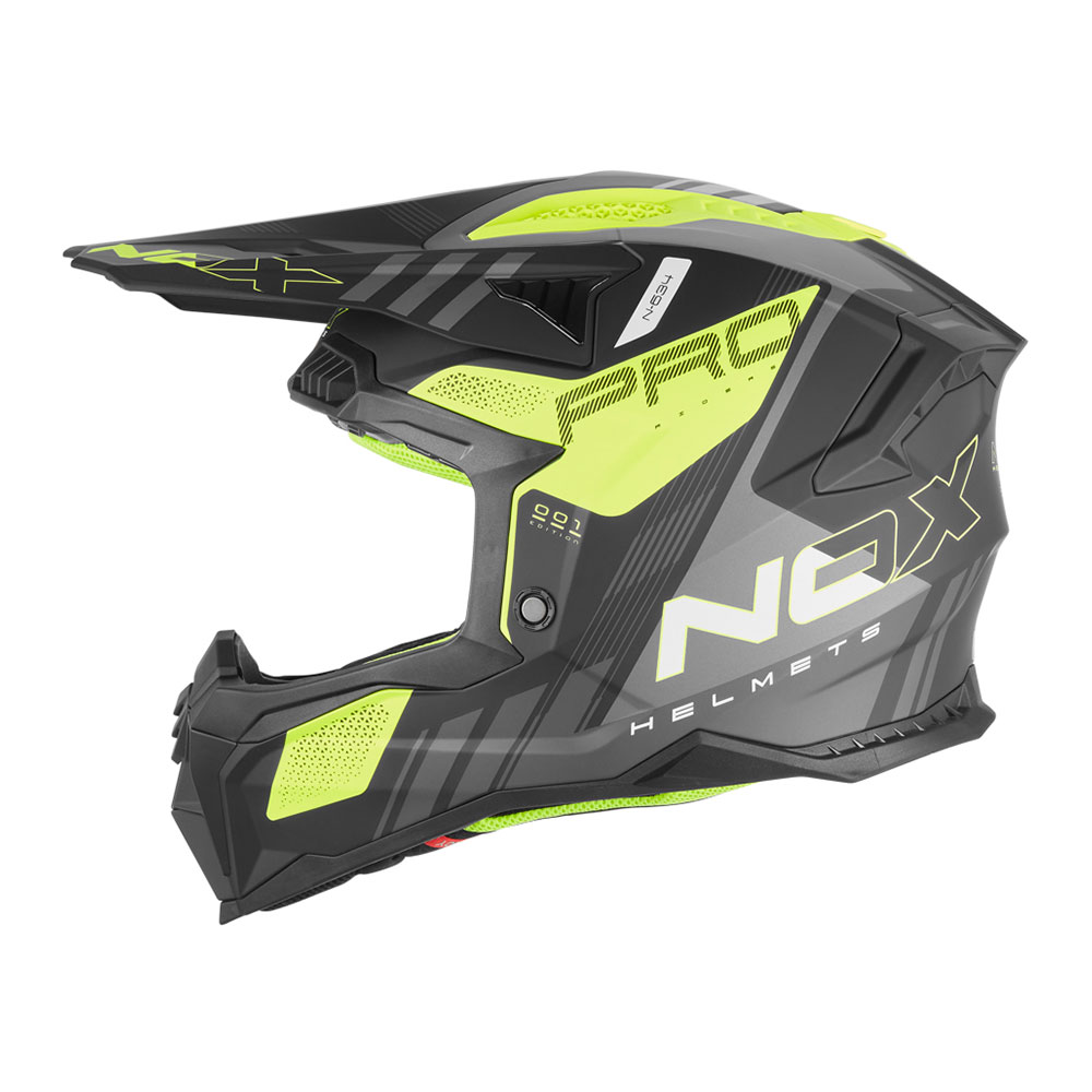 Kaciga za motor NOX Cross N634 STORM žuto mat crna