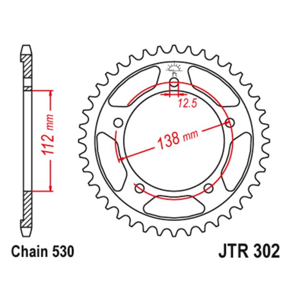 Zadnji lančanik JT JTR302-41 (530) 41 zub