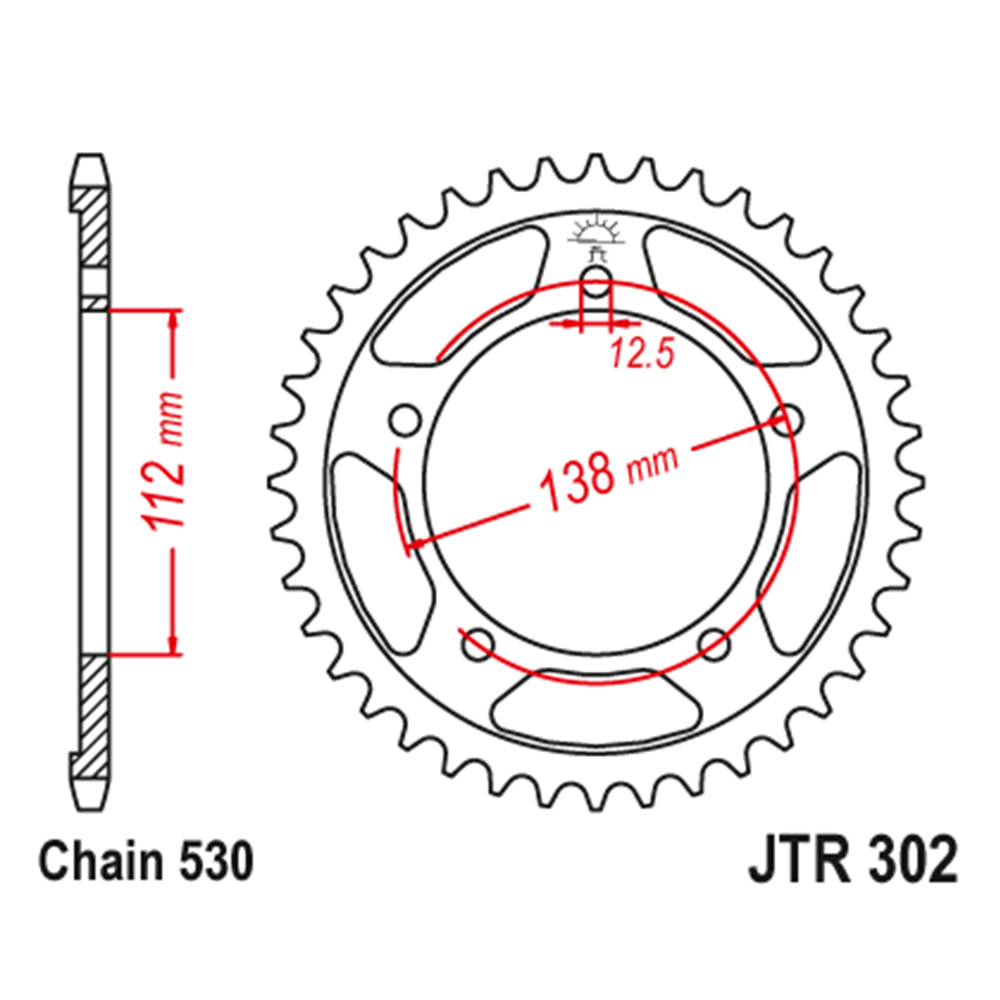 JTR302-41 Zadnji lančanik JT JTR302-41 (530) 41 zub