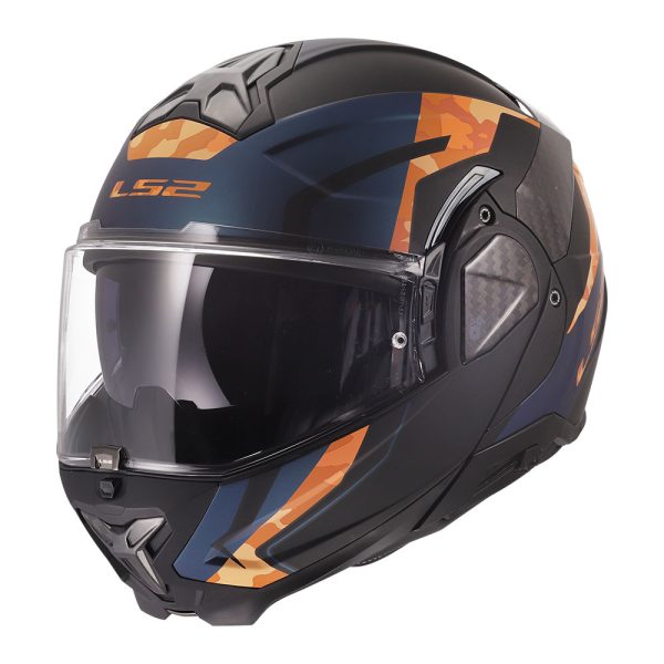 Kaciga LS2 Flip Up FF910 ADVANT II GLIDE crno narandžasta