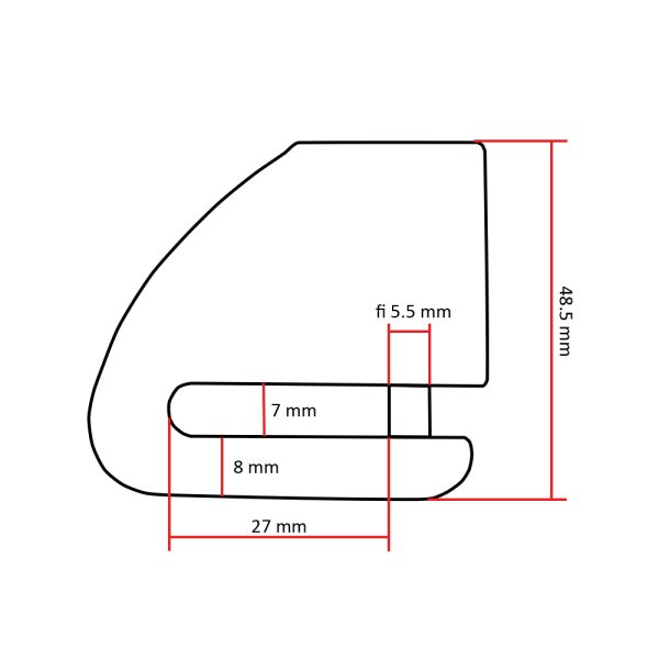 Katanac za disk fi 5.5mm žuti Exantoo