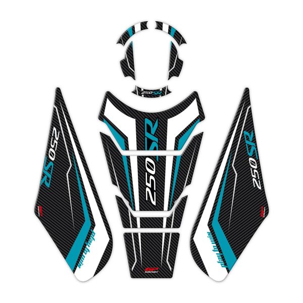 Nalepnice rezervoara TANK PAD CF MOTO 250SR tirkizno carbon (20-24) GP KOMPOZIT