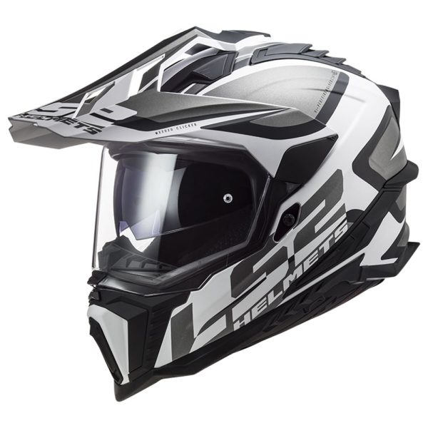 Kaciga LS2 Enduro MX701 EXPLORER ALTER mat crno bela sa naočarima