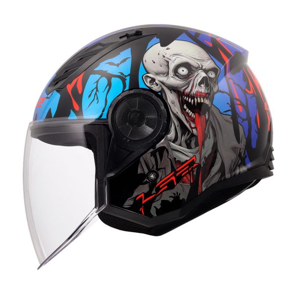Kaciga LS2 Jet OF616 AIRFLOW II ZOMBIE II crno crvena