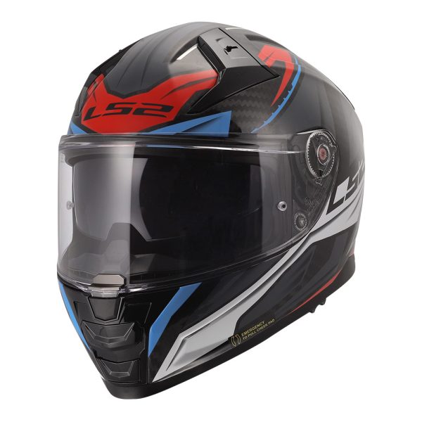 Kaciga LS2 Full Face FF811 VECTOR II CARBON SAVAGE belo plavo crvena