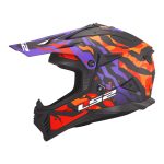 Kaciga LS2 Cross MX708 FAST II GROTESK ljubičasto narandžasta
