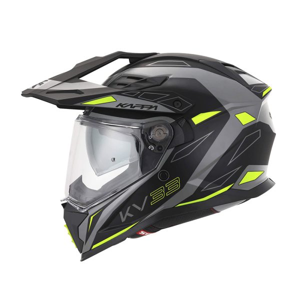 Kaciga Kappa Enduro KV33 WIZARD mat sivo crno žuta