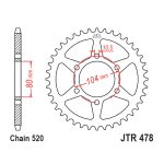 Zadnji lančanik JT JTR478-54 (520) 54 zuba