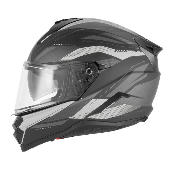 Kaciga NOX Full Face sa naočarima N304 S REVO MATT BLACK SILVER