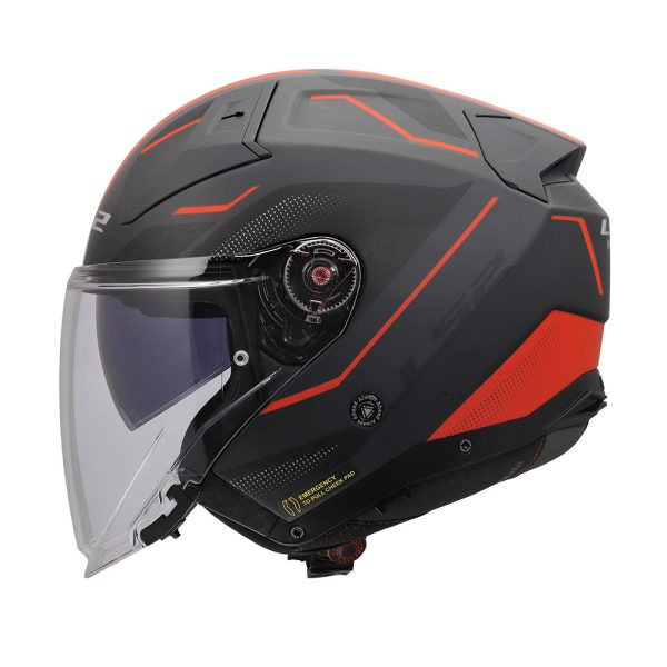 Kaciga LS2 Jet OF603 INFINITY II VEYRON crno sivom crvena sa naočarima