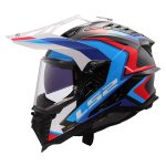 Kaciga LS2 Enduro MX701 EXPLORER CARBON FRONTIER II belo plavo crvena