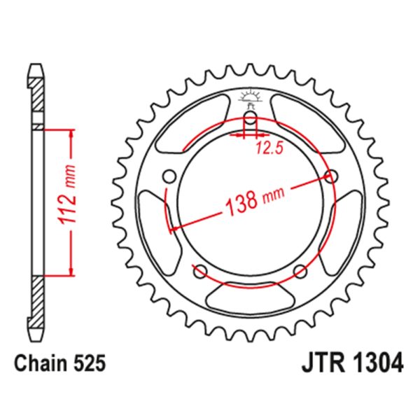 Lančanik zadnji JT  JTR1304-42-50-29016 (525)42 zuba