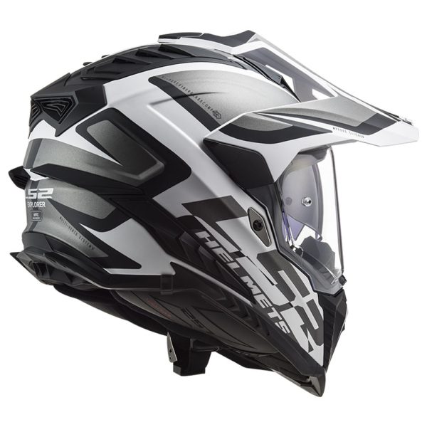 Kaciga LS2 Enduro MX701 EXPLORER ALTER mat crno bela sa naočarima