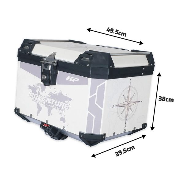 Centralni kofer GP KOMPOZIT aluminijumski 57L sivi ADVENTURE DSN02